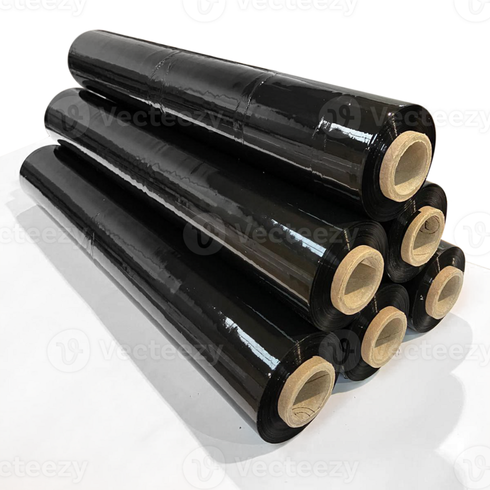 Black color stretch shrink wrap 6 rolls png