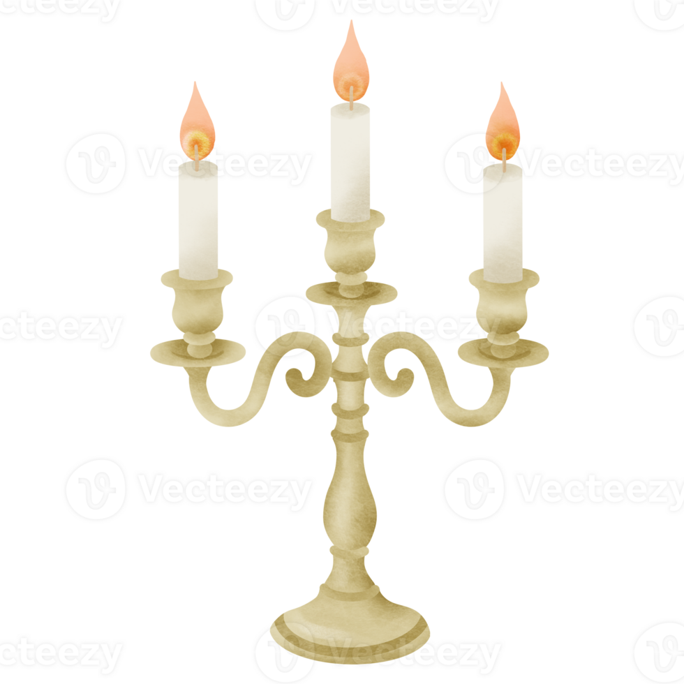 Hand Drawn three head candles holder Clipart for Cottagecore Journaling, Scrapbooking, Wedding Cards, Invitations, Planners, and Crafting Projects png