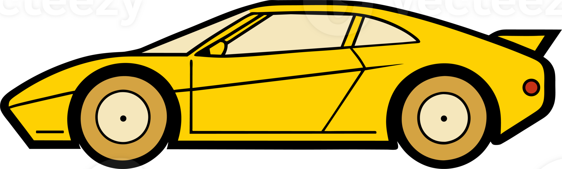 A Cartoon Yellow Sports Car Racecar Clipart png
