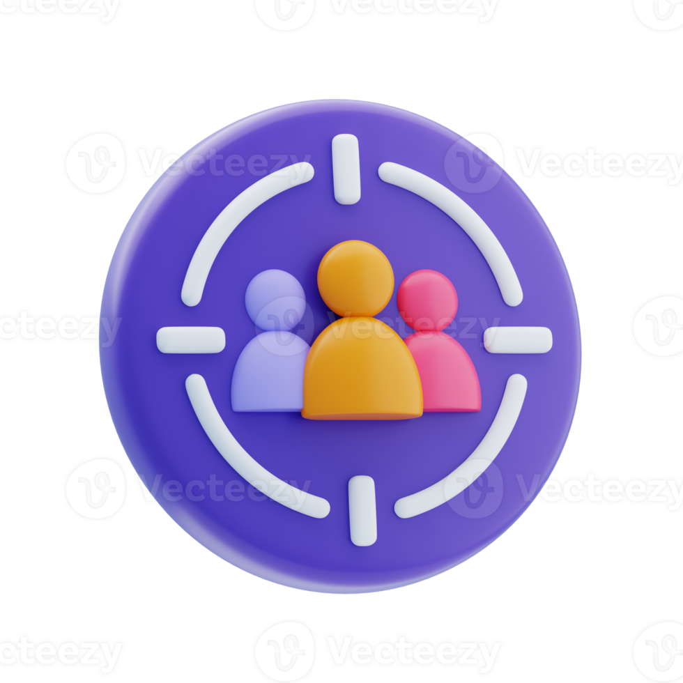 Target Customer 3D Icon. Target audience 3d icon design png