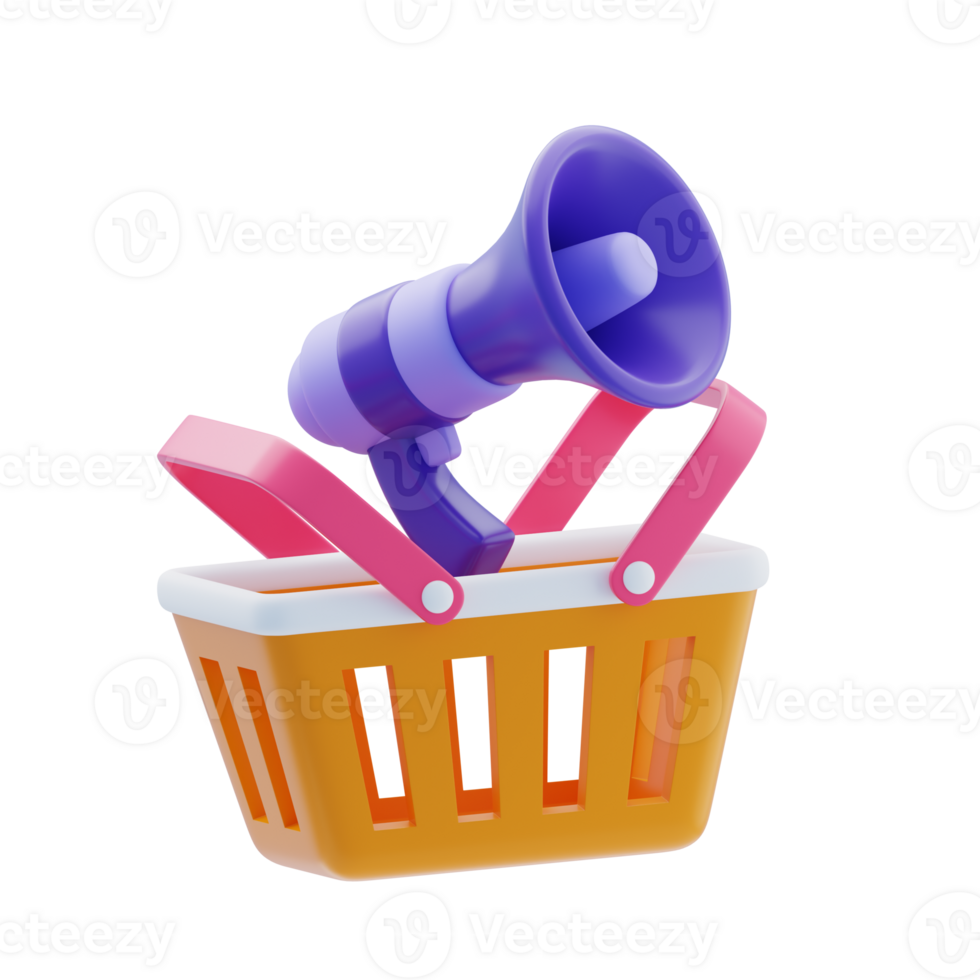 Shopping Marketing 3D Icon. Shopping promotion concept png