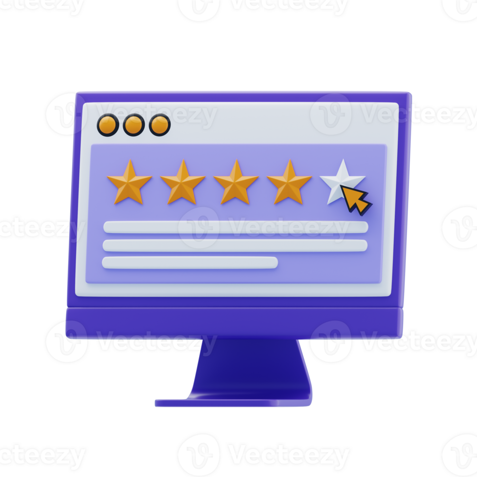 Give a Rating 3D Icon. Online product rating system png