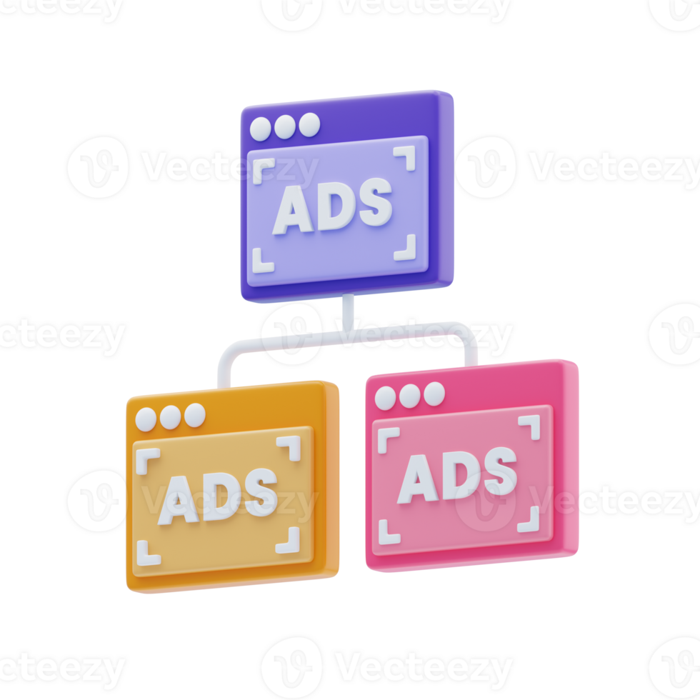 Advertisement System 3D Icon. Digital Marketing Concept png