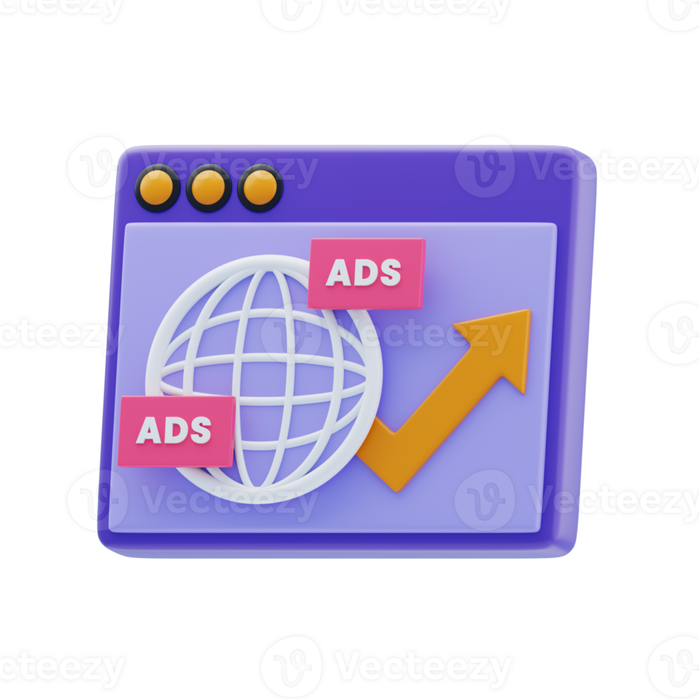 Advertisement Growth 3D Icon. Digital Marketing Concept png