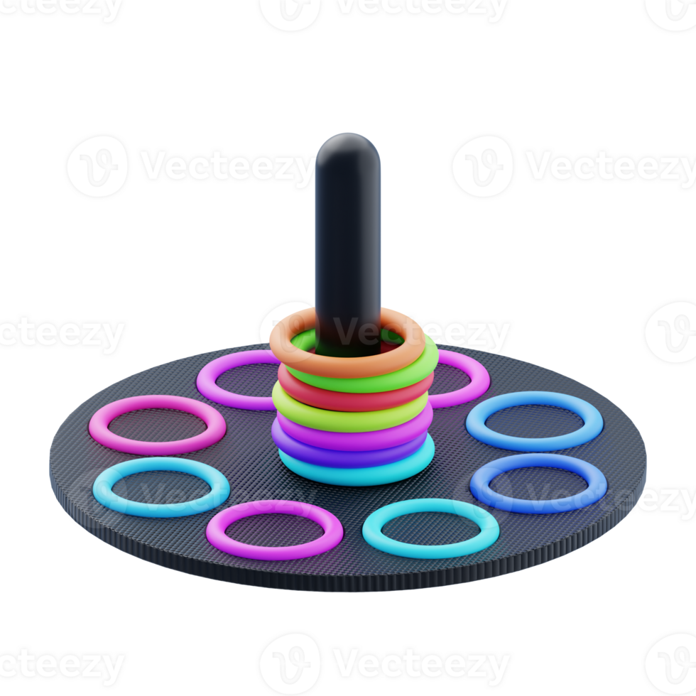 Ring Stacker 3D Icon. Colorful ring stack toy 3d icon png
