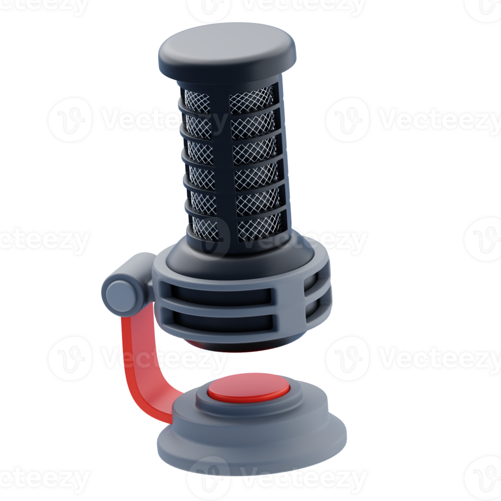 Gaming Microphone 3D Icon. Futuristic gaming microphone 3d icon png