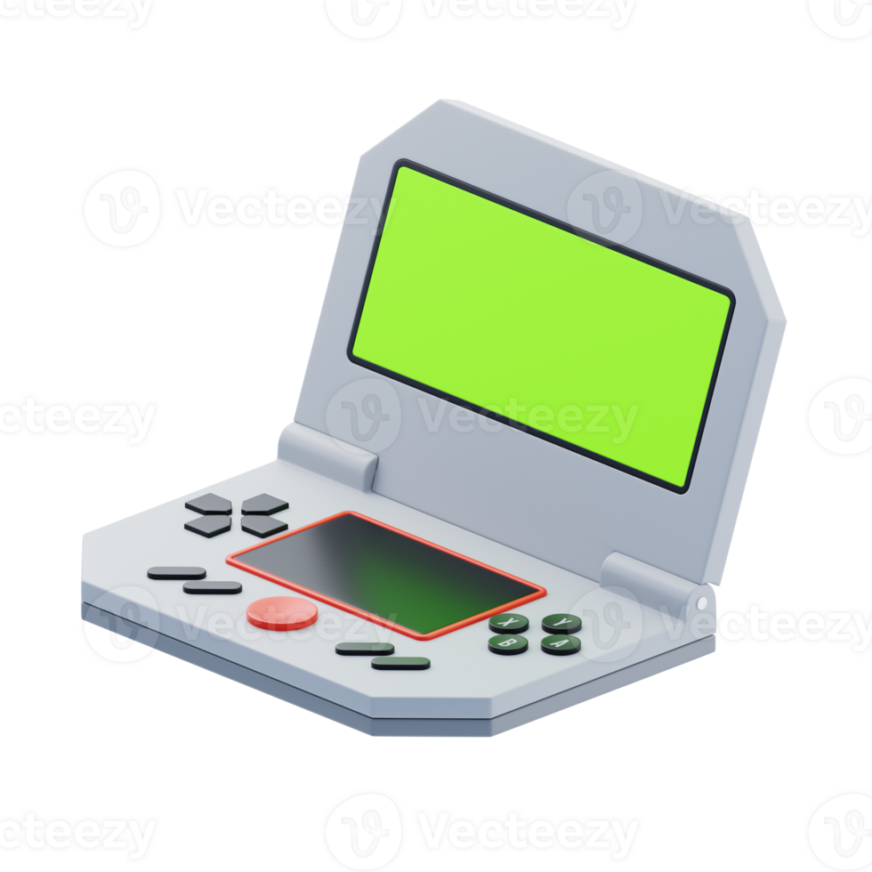 Portable dual screen game device 3d icon. Dual screen handheld 3D Icon png