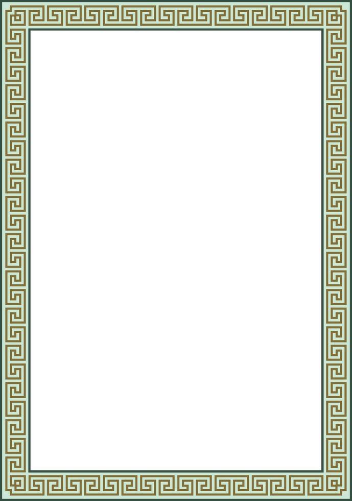 colored classic Greek square ornament. Rectangle of Ancient Greece and Roman Empire. Byzantine painting of walls, and ceilings vector