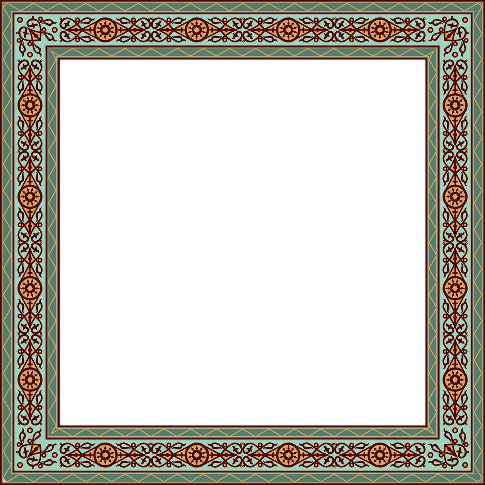 colored square Yakut ornament. Infinite rectangle, border, frame of the northern peoples of Far East vector