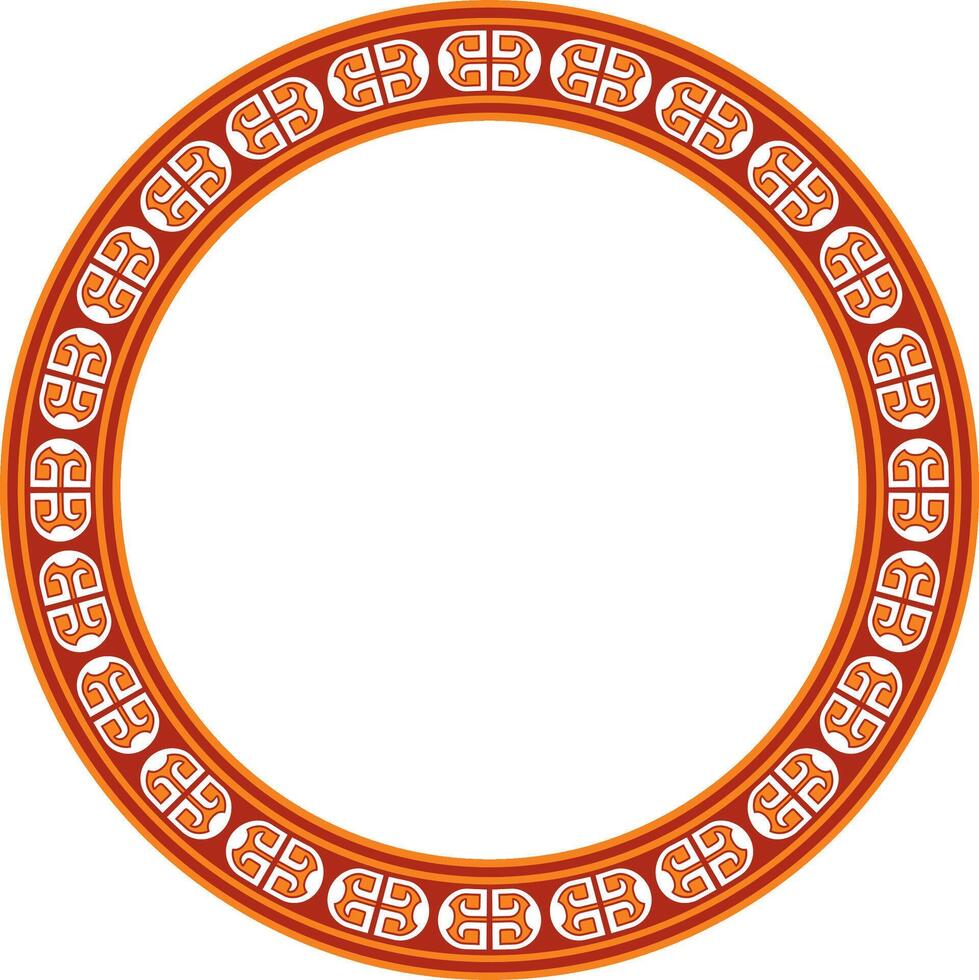 round European colored ornament. Endless pattern, circle, ring of the Middle Ages. Revival border. Decorations of palaces and churche vector
