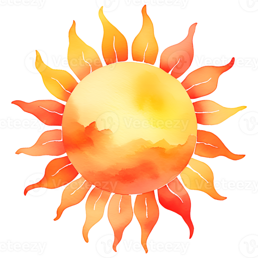 Watercolor Sunshine Boho Sun Funny Summer Elements for Digital Desing Decor png