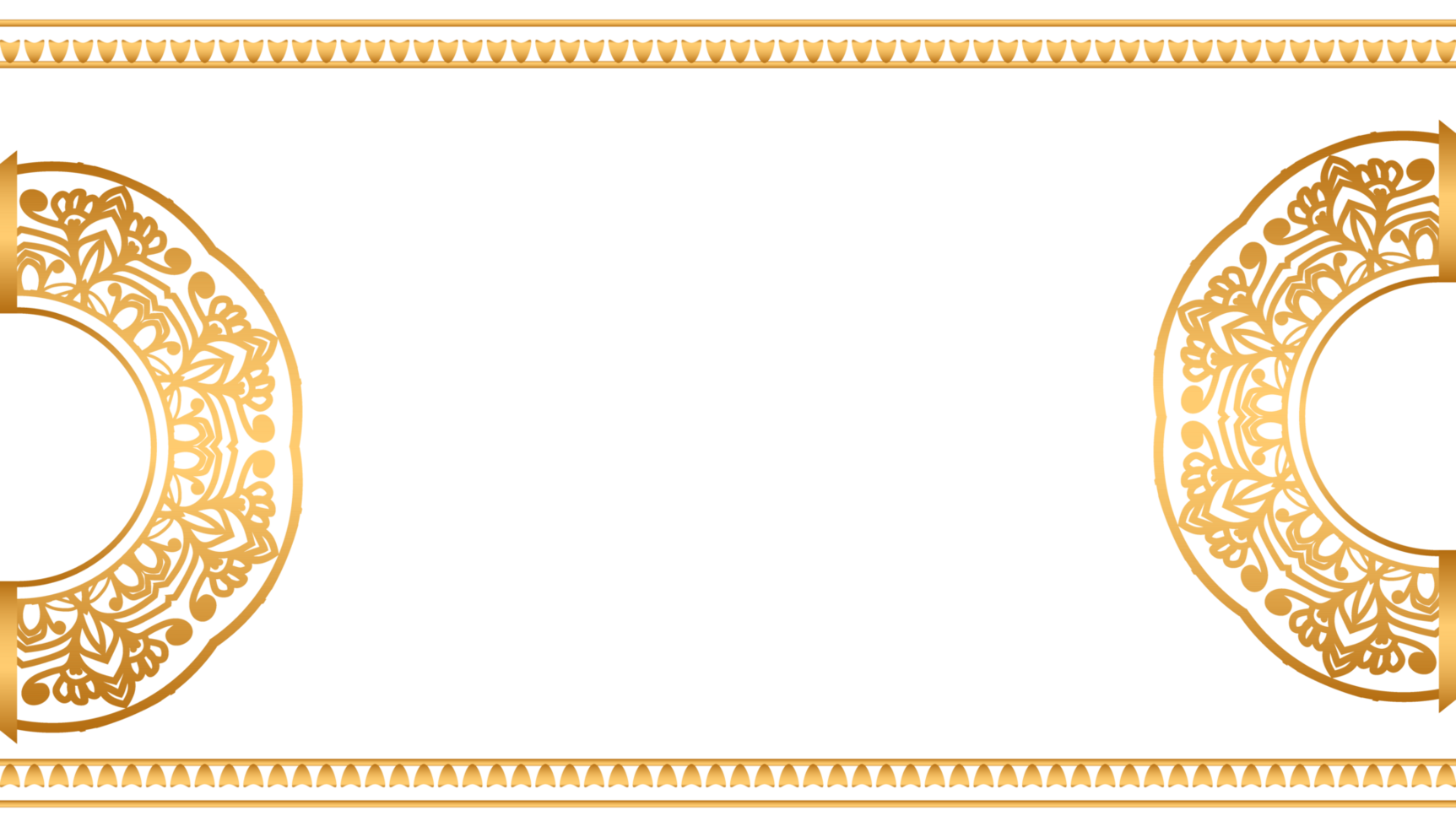 Luxury golden mandala islamic invitation wedding card transparent background rectangle style png