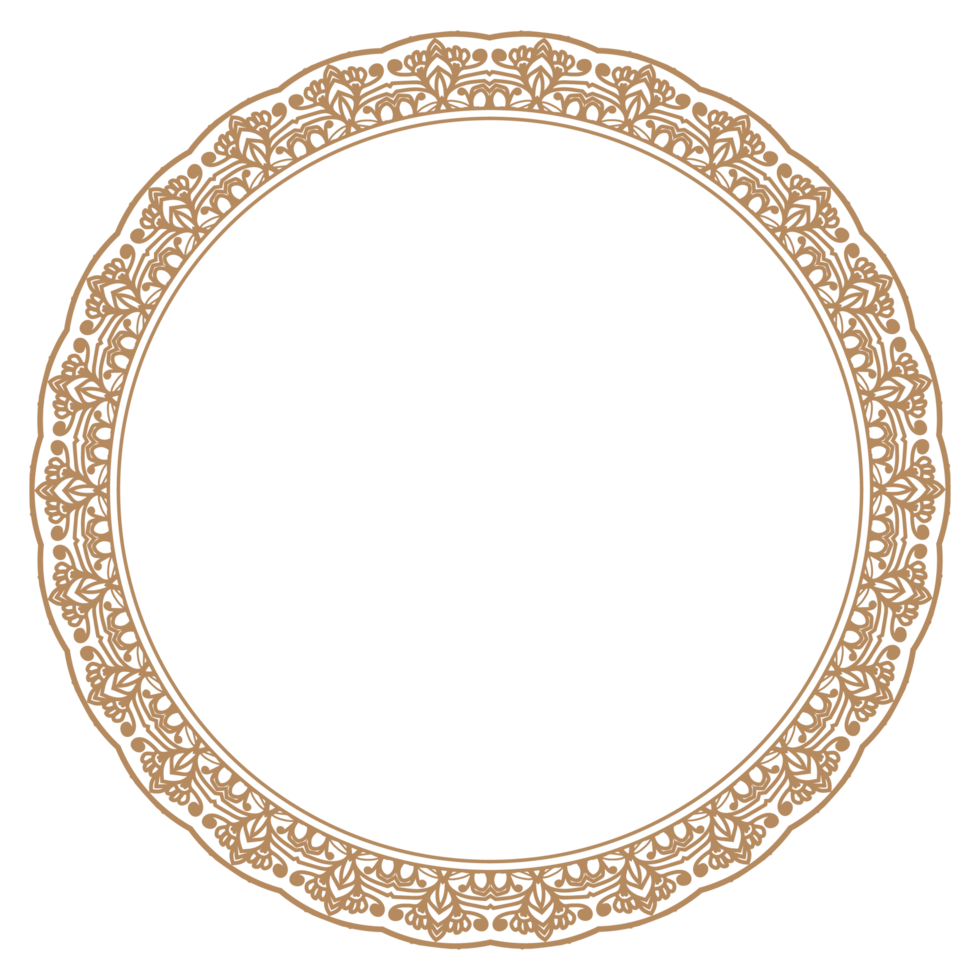 Luxury Golden Circle Frame Transparent With Vintage Mandala Gold Circular Pattern art design png