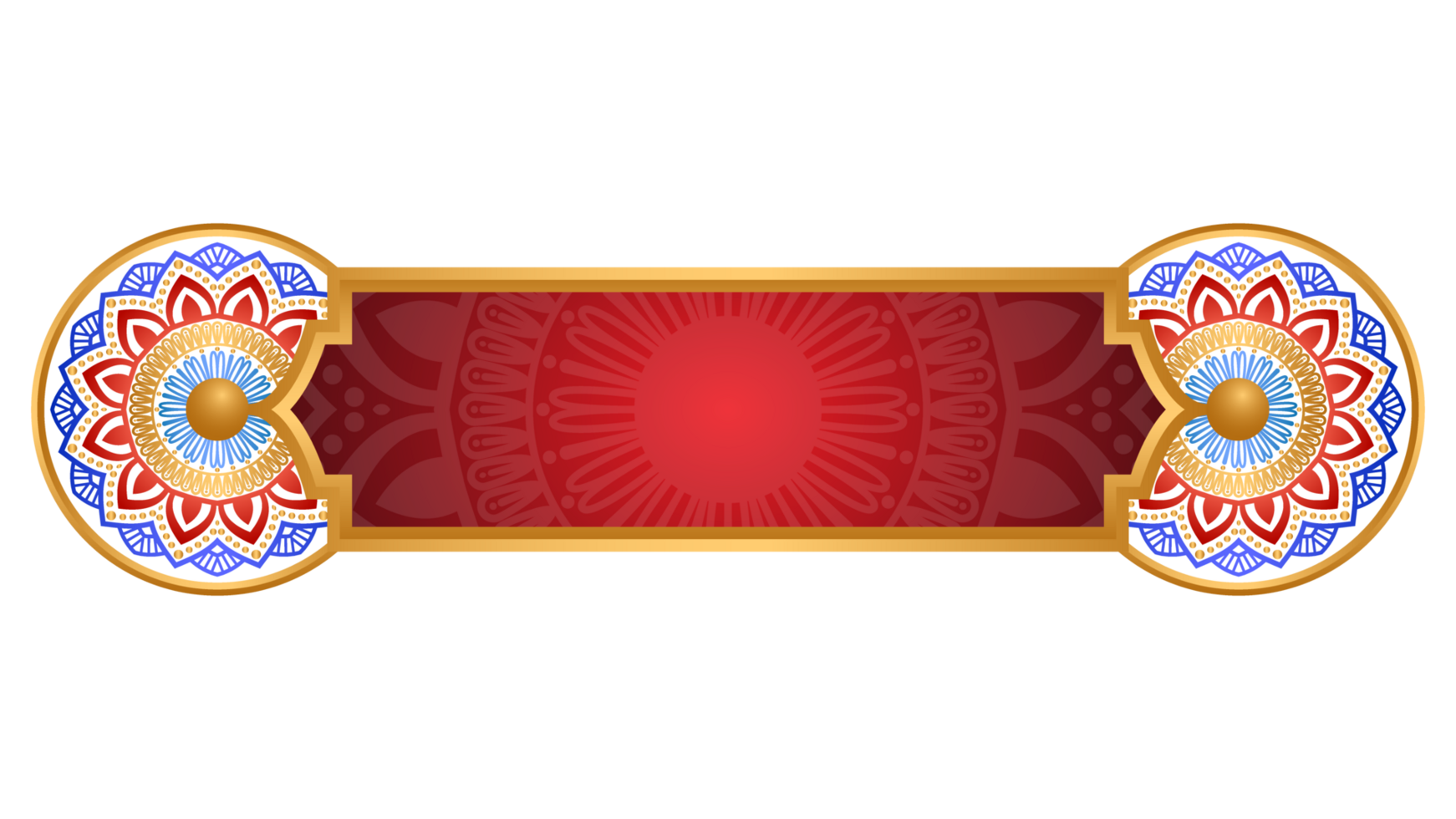 Golden red 3D Ramadan Text Box Frame png