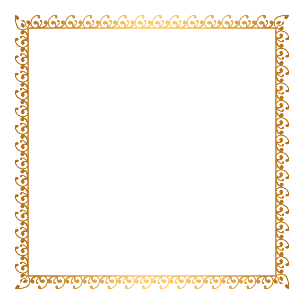 Shiny Golden Rectangle Corner Certificate Border Pattern Line Photo Frame Islamic Wedding Invitation Card Background classical png