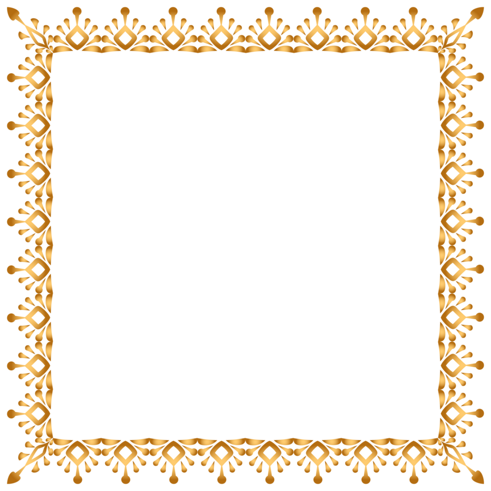 Shiny Golden Rectangle Corner Certificate Border Pattern Line Photo Frame Islamic Wedding Invitation Card Background overlay png