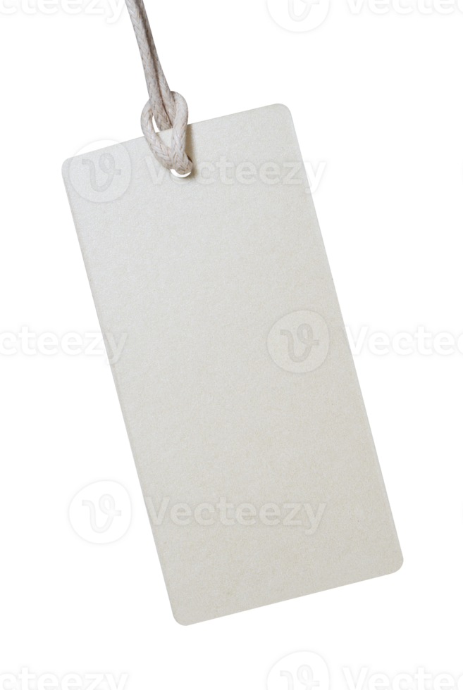 blank price tag with string for mockup png