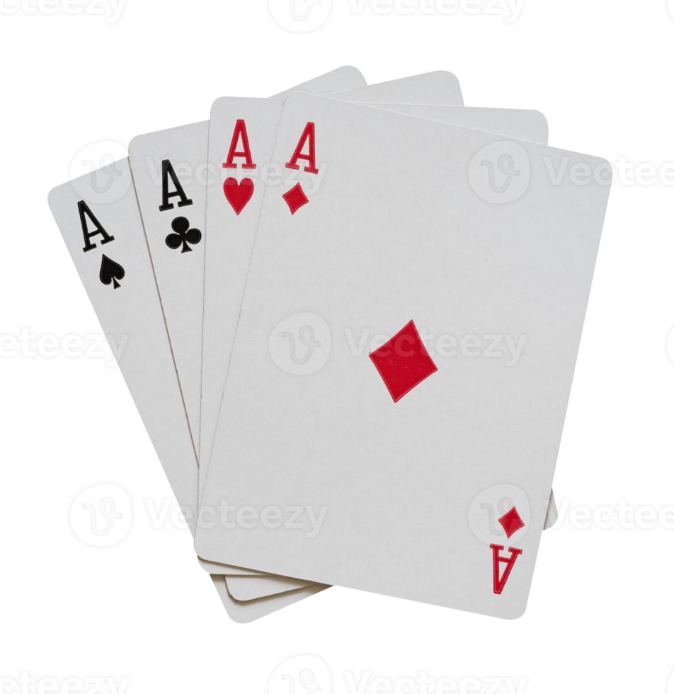 four aces playing card isolated png