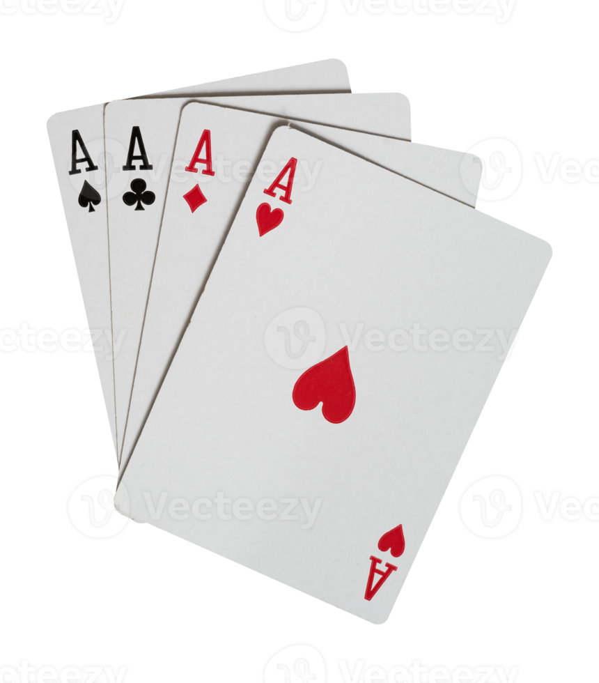 four aces playing card isolated element png