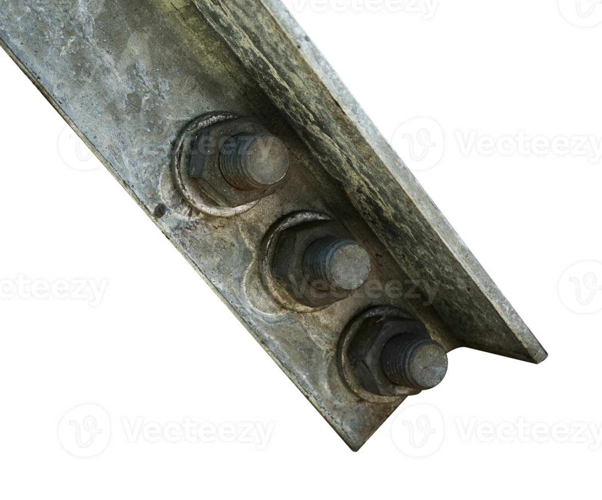 close up of an old rusty bolt isolated png
