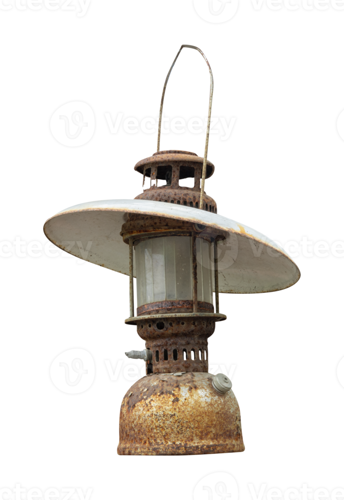 rusty old lamp isolated on white png