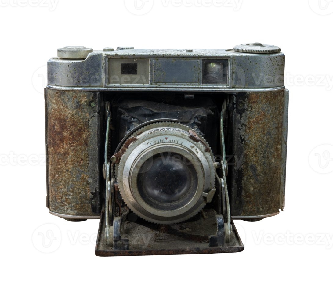 rusty retro camera isolated on white png