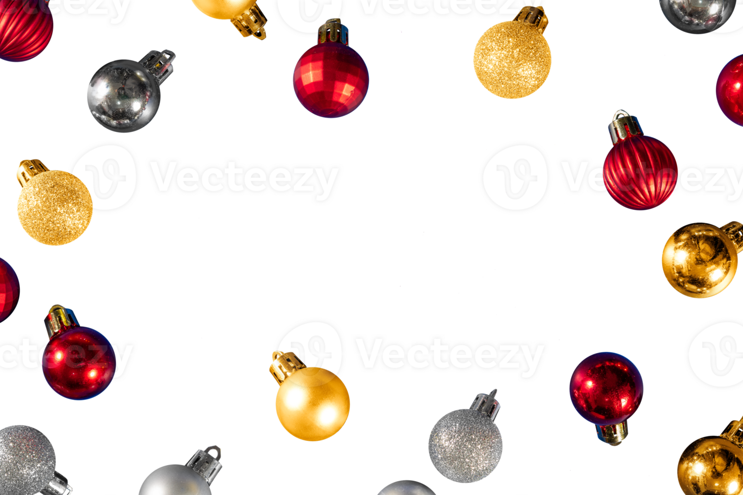 Christmas balls ornament for background frame copy space png