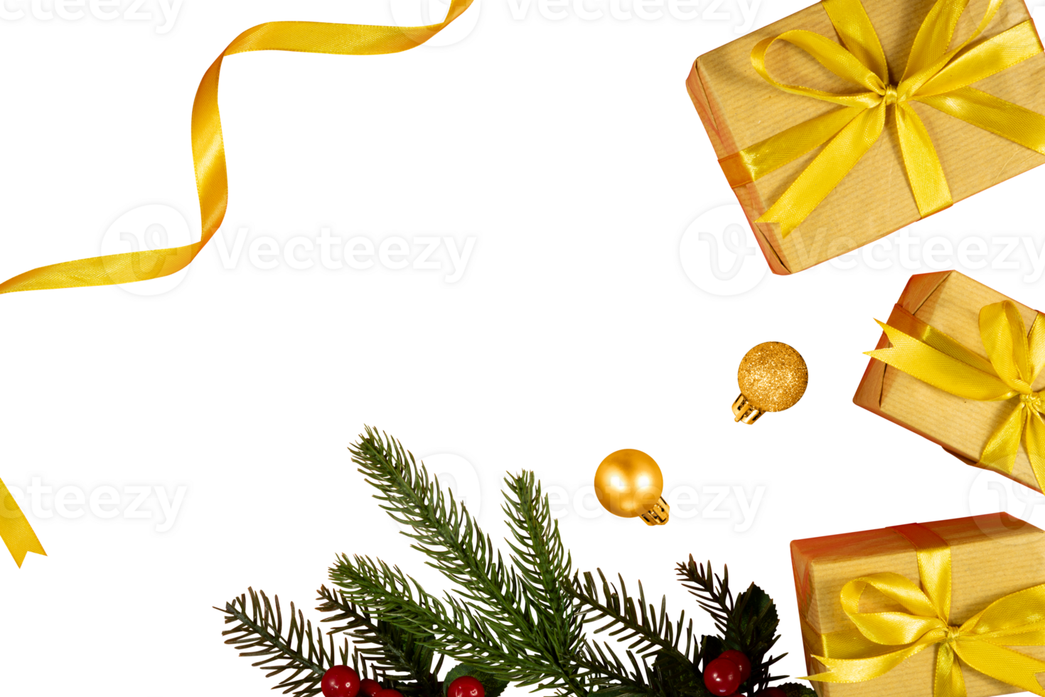 christmas gift box with bow for banner background png