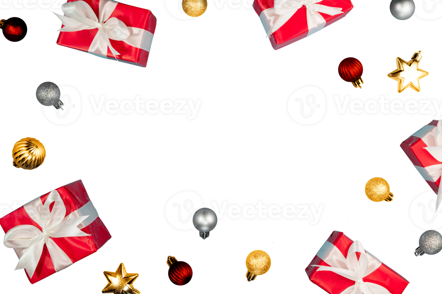 gift box with balls for banner bcakground png