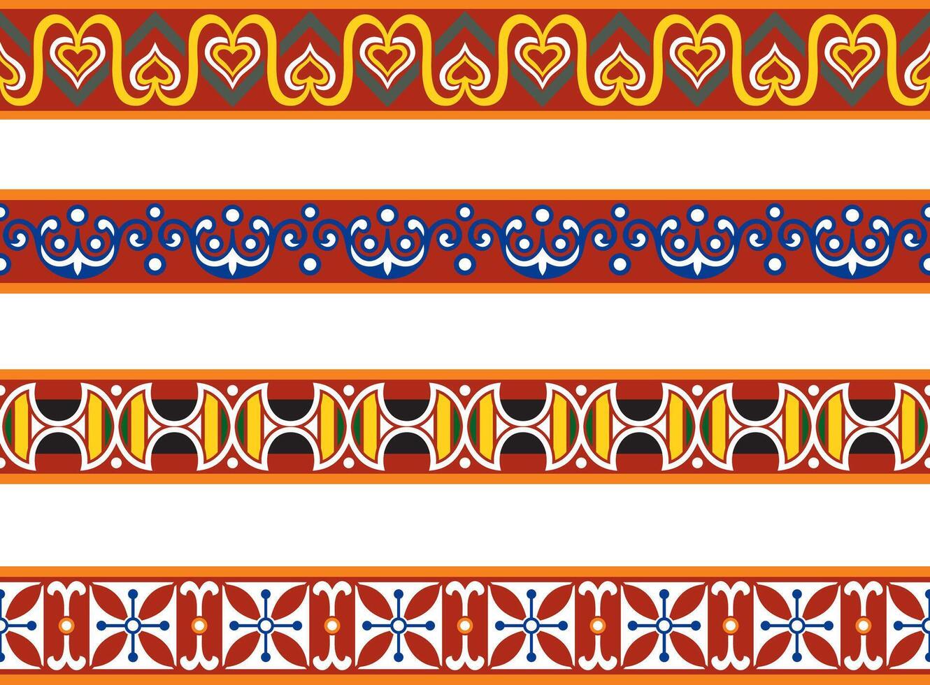 seamless European color pattern. Endless ornament, medieval.Renaissance border. Decorations of palaces and churches. vector