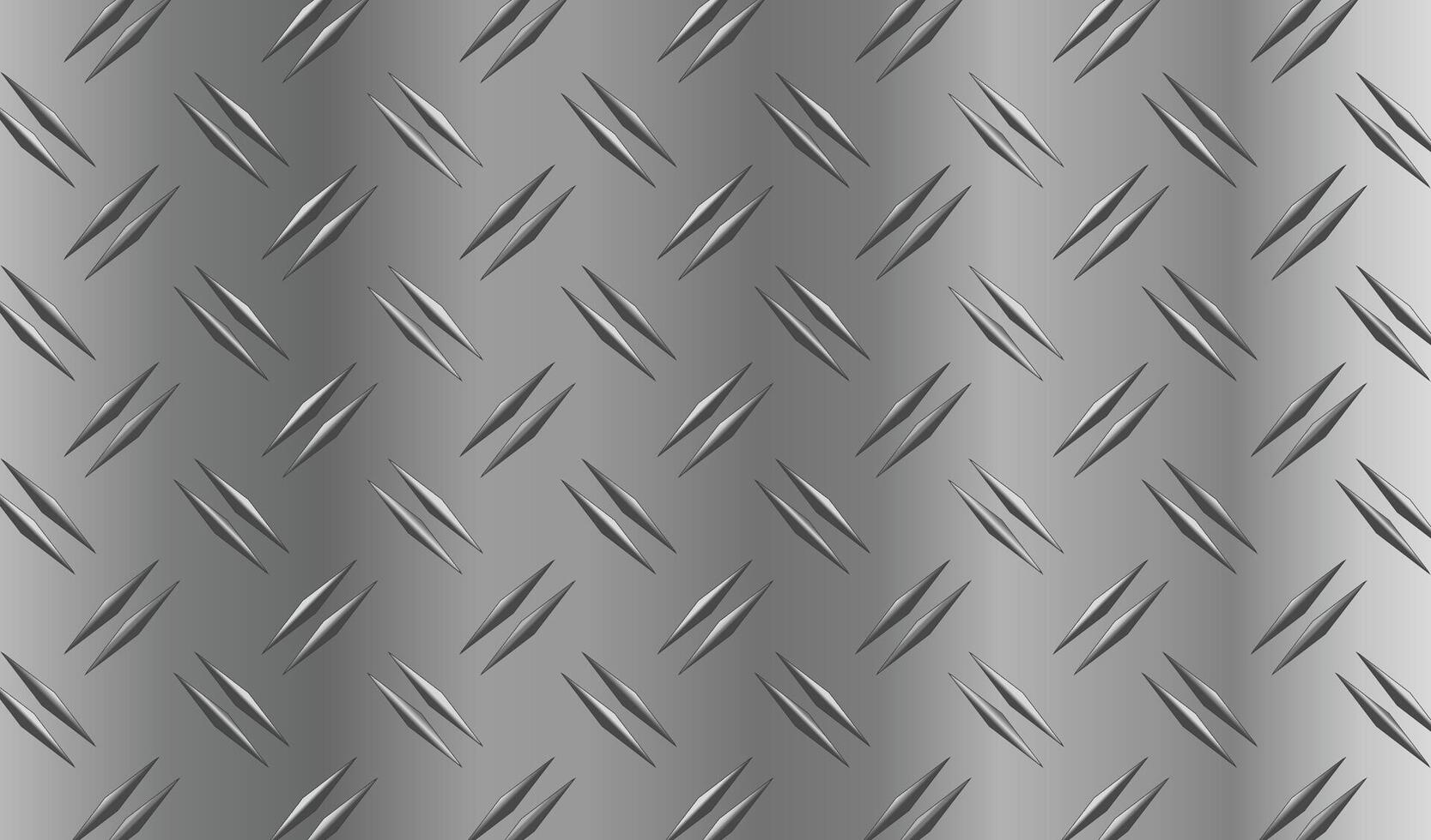 shiny metal tread diamond plate pattern steel texture illustration gray wallpaper wide background vector