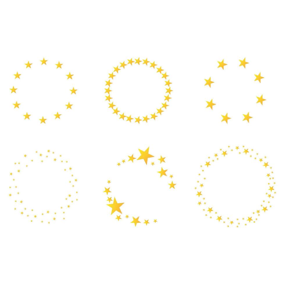 Stars in a circle.round frame. icon. illustration vector