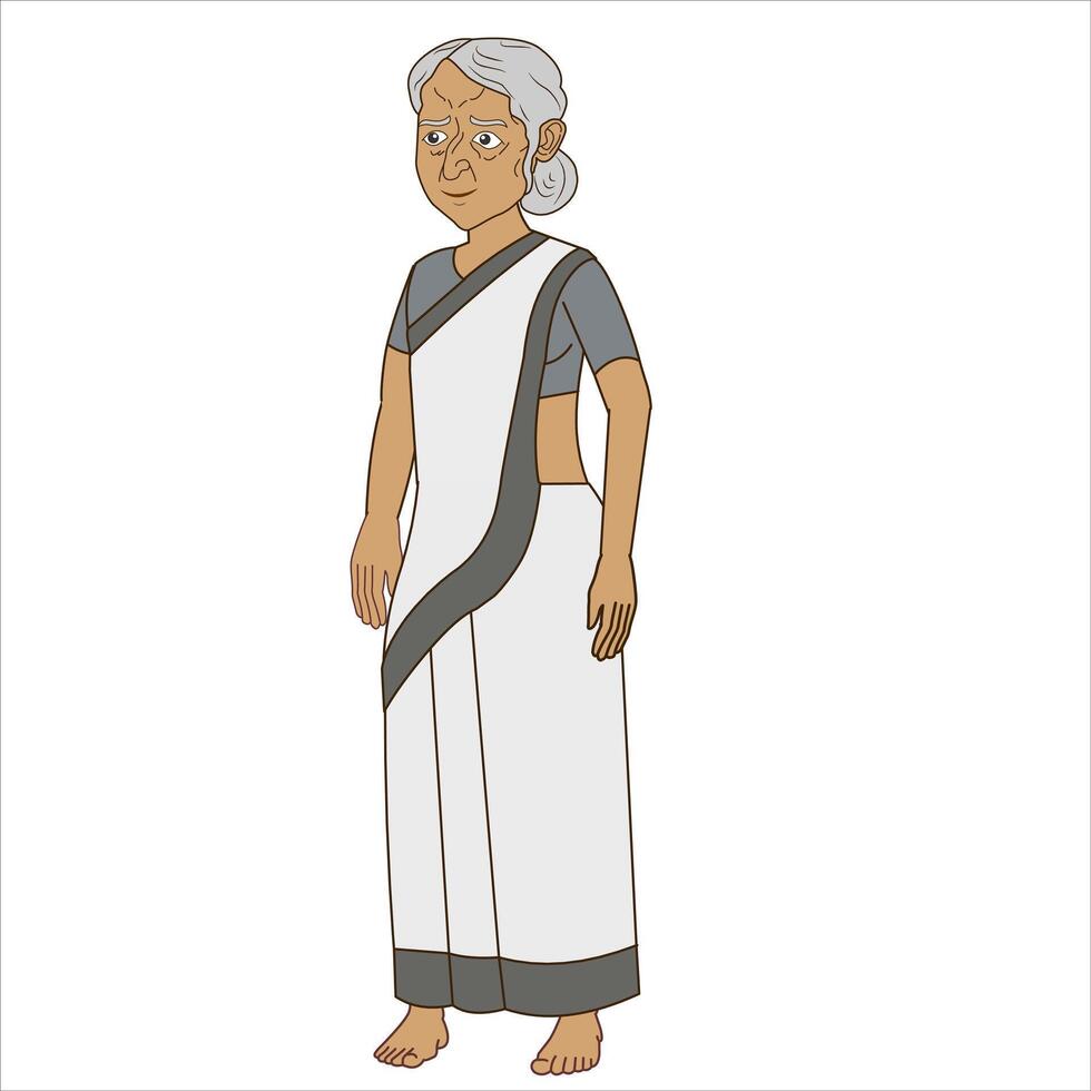 Old Woman Character for 2d cartoon vector