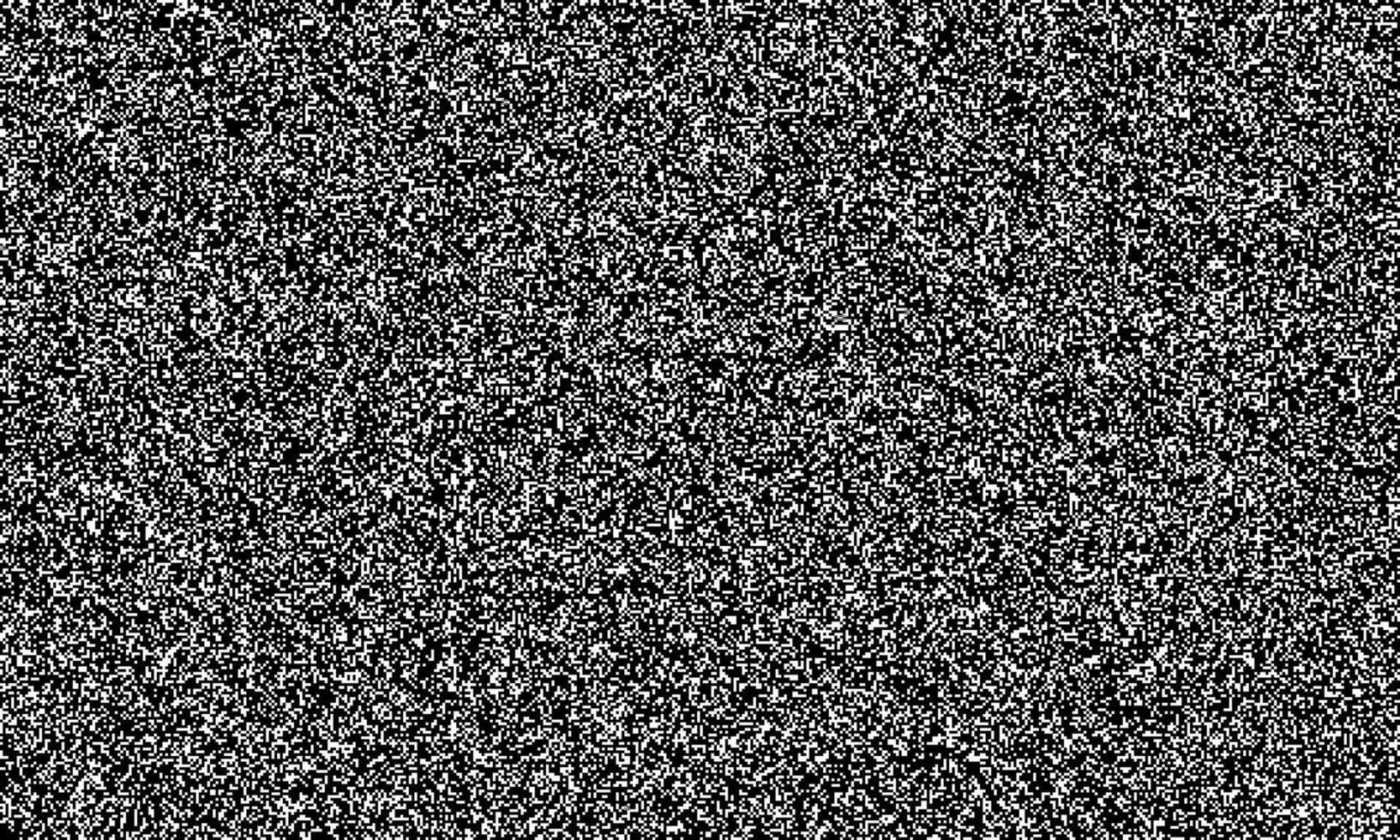 High resolution black and white bitmap texture with random noise pattern. Pixelated static background resembling TV interference or digital glitch screen. Seamless monochrome noise texture. vector