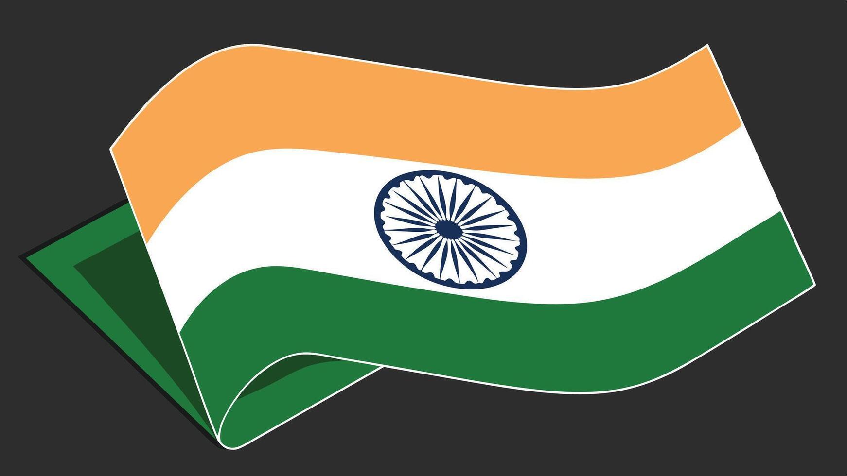 Indian flag illustration waving india national symbol republic day independence day design graphic vector