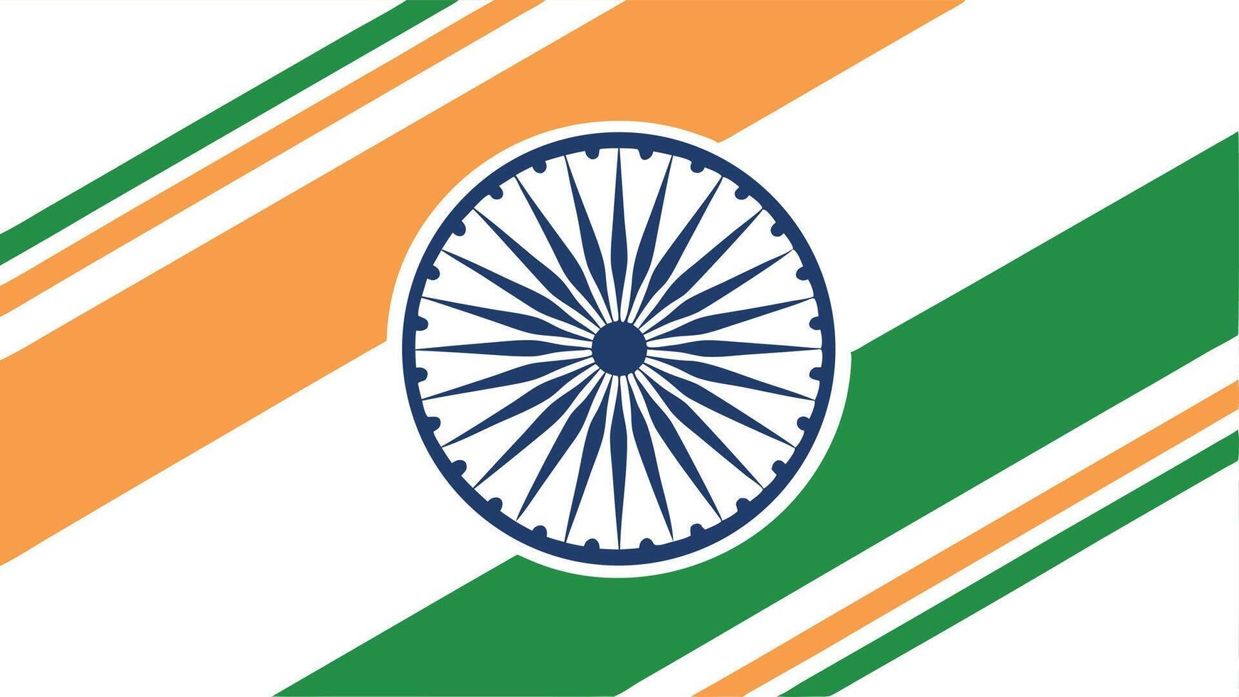 Indian flag illustration with ashoka chakra for independence day and republic day celebration design vector