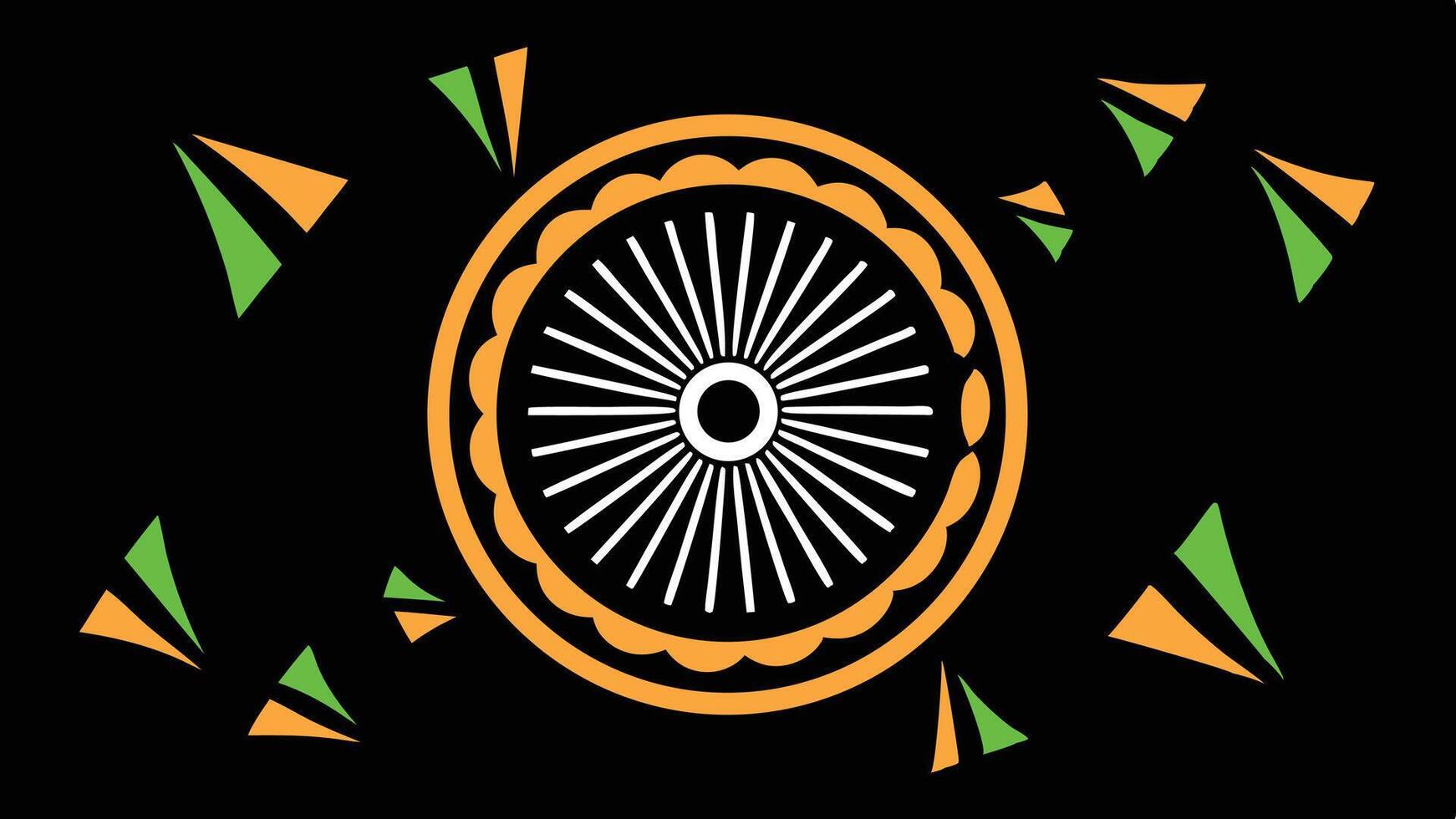 Indian flag ashoka chakra illustration for independence day republic day background template design vector