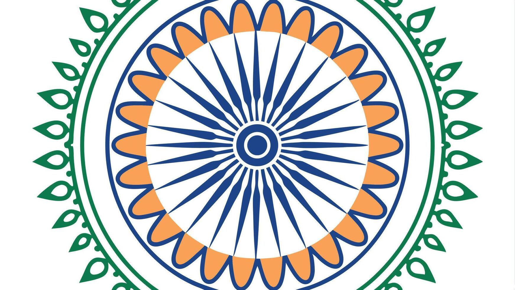 Ashoka chakra illustration indian flag symbol dharma chakra design graphic element template art work vector