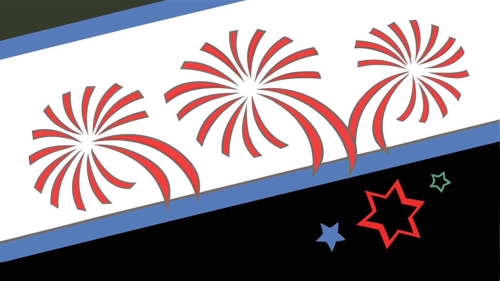 Patriotic fireworks illustration for july fourth celebration independence day background design vector