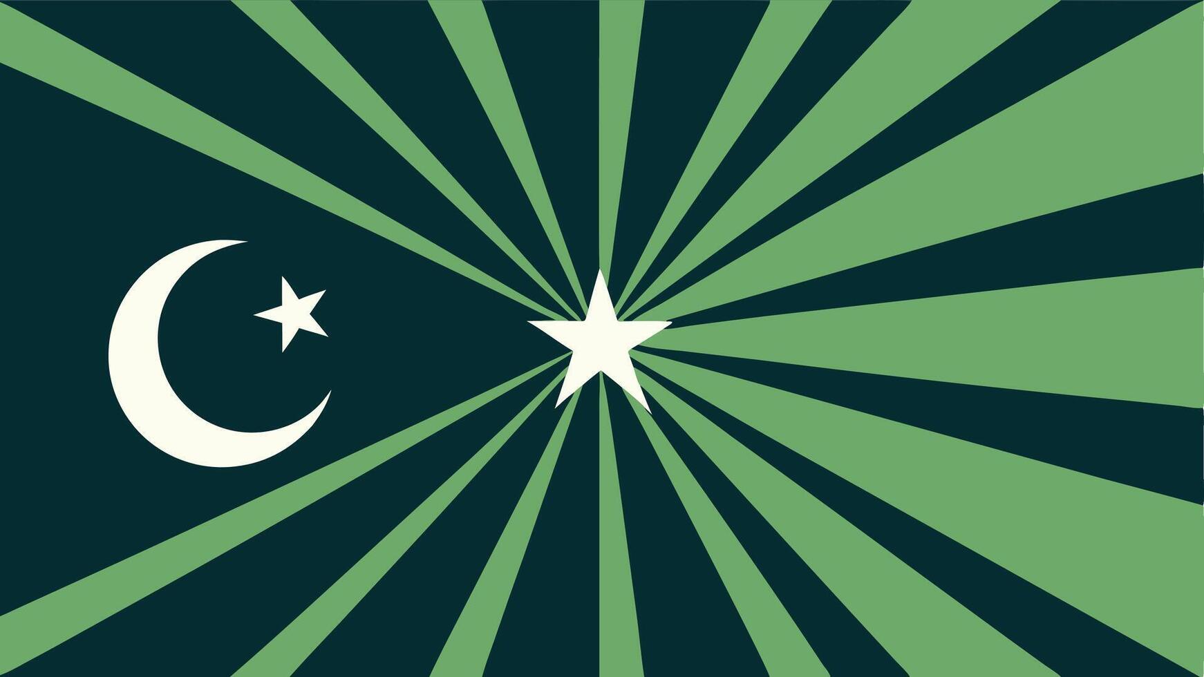 Islamic flag design with star and crescent moon illustration background template graphic art 100 vector