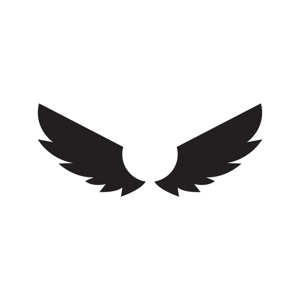 A black and white illustration of a winged bird vector