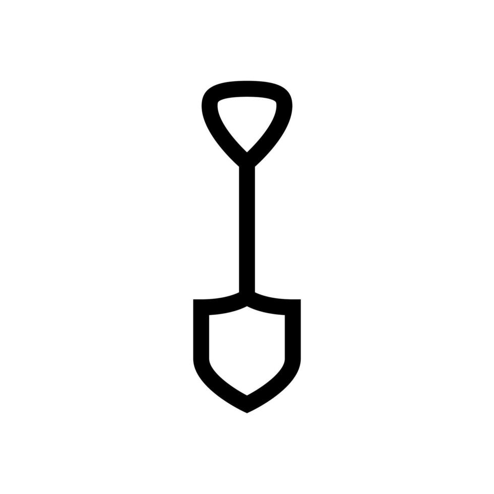 A black and white image of a shovel vector