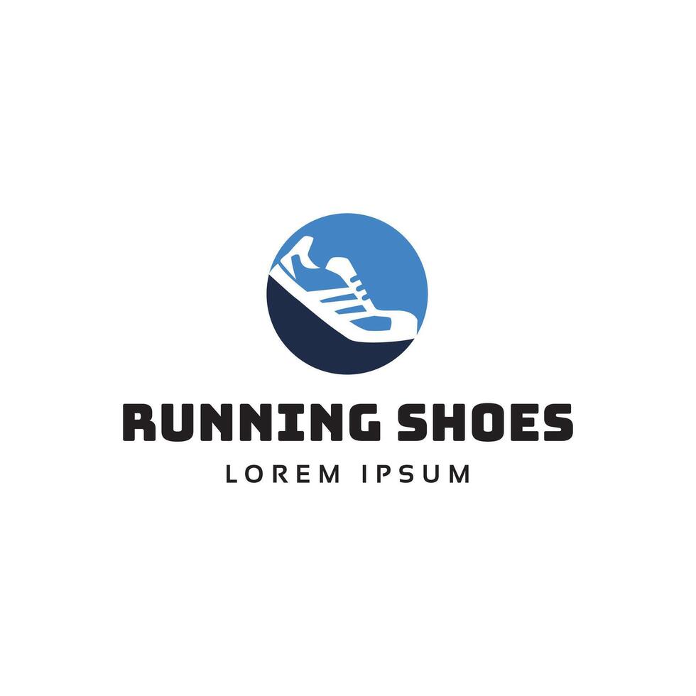 Running shoes logo template vector
