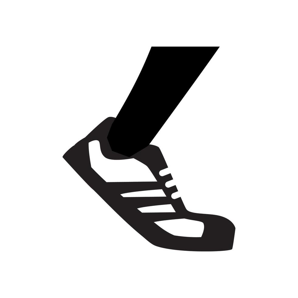 A black and white illustration of a shoe vector