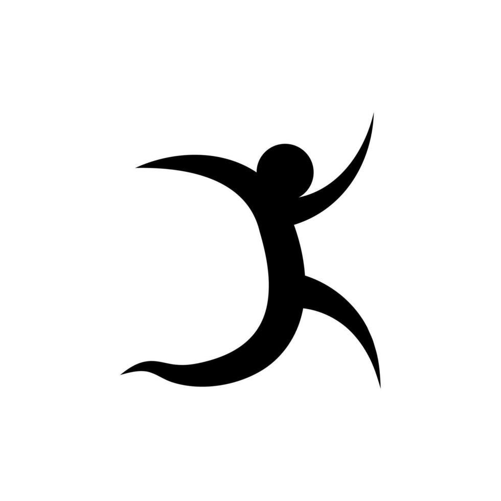 A black and white silhouette of a person running vector