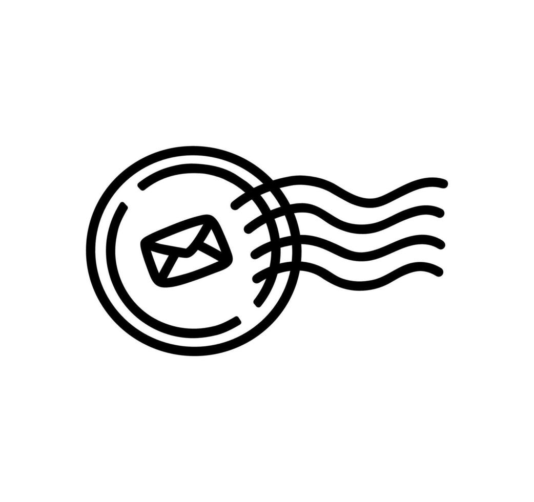 Postal stamp isolated on a white background. hand-drawn illustration in doodle style. Perfect for decorations, logo, various design vector