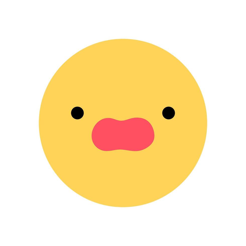Yellow smile icon with screaming facial expression. Character with desperate mood isolated on a white background. flat illustration. Perfect for social media, stickers. vector