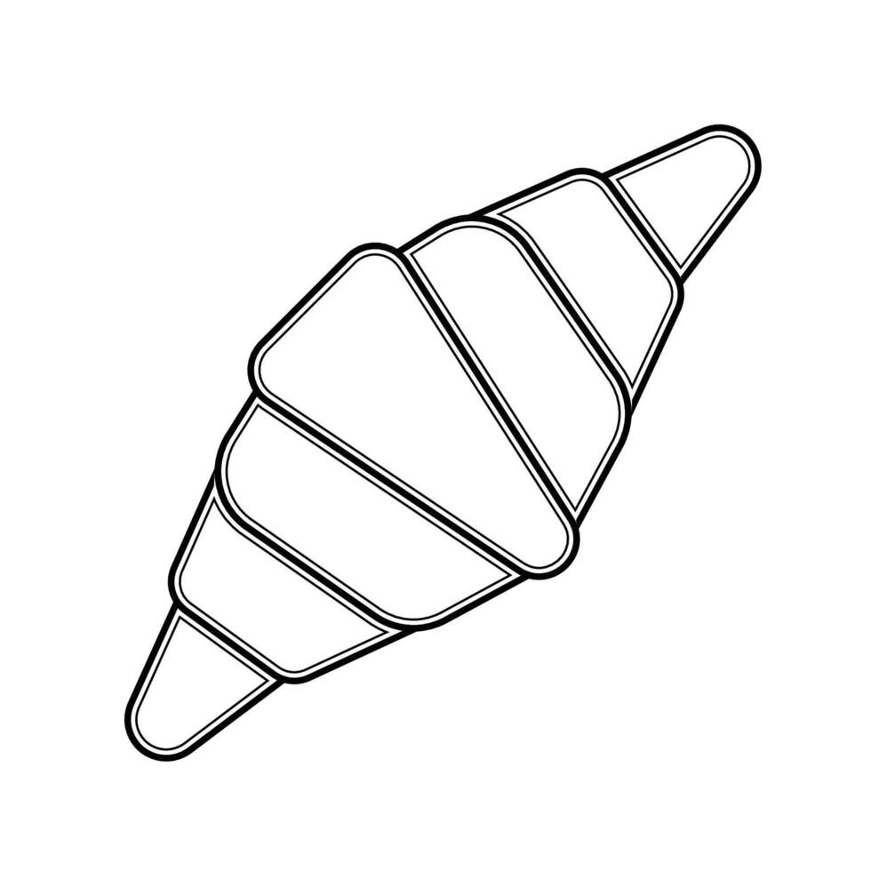 Croissant Bread Outline Icon Illustration on White Background vector