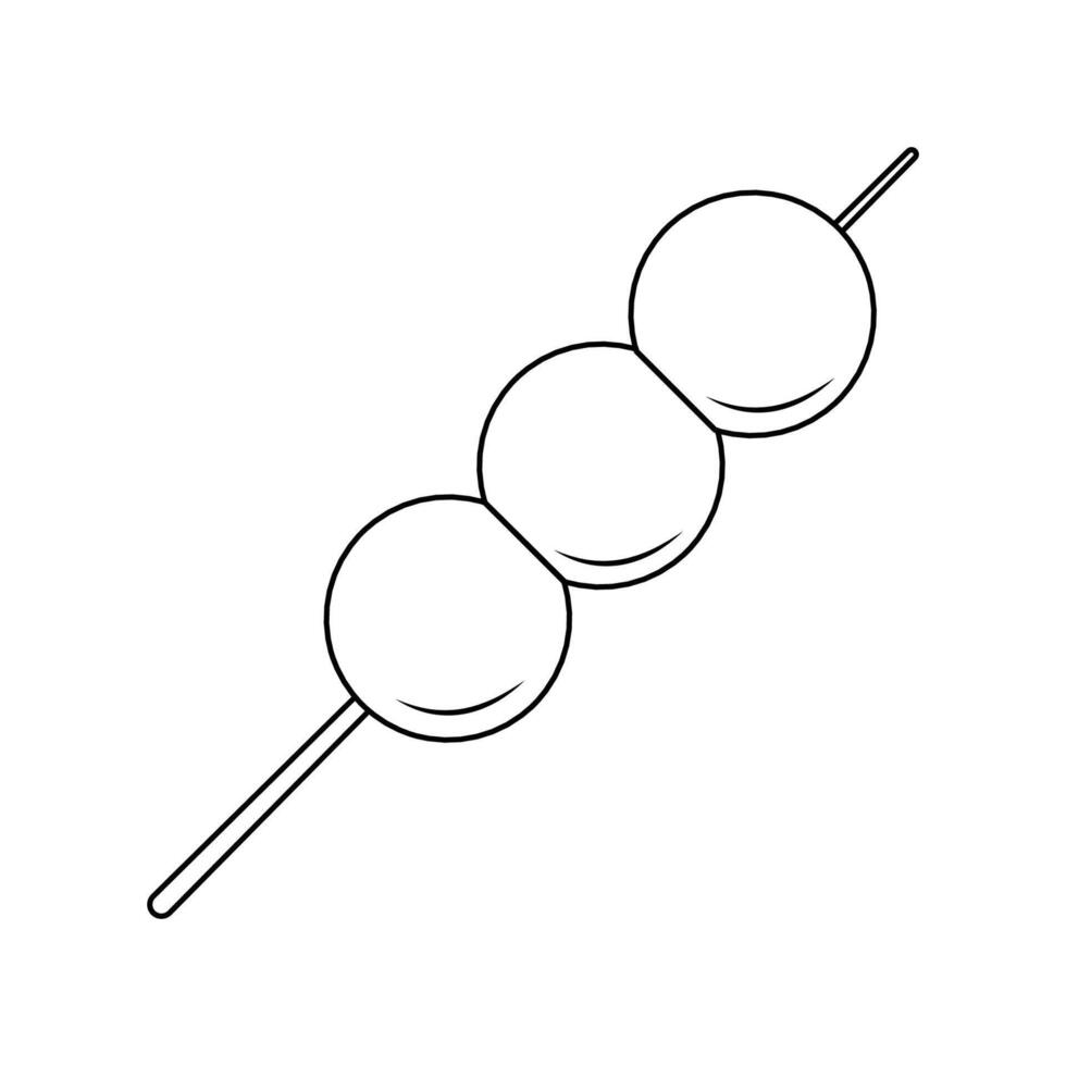 Dango Outline Icon Illustration on White Background vector