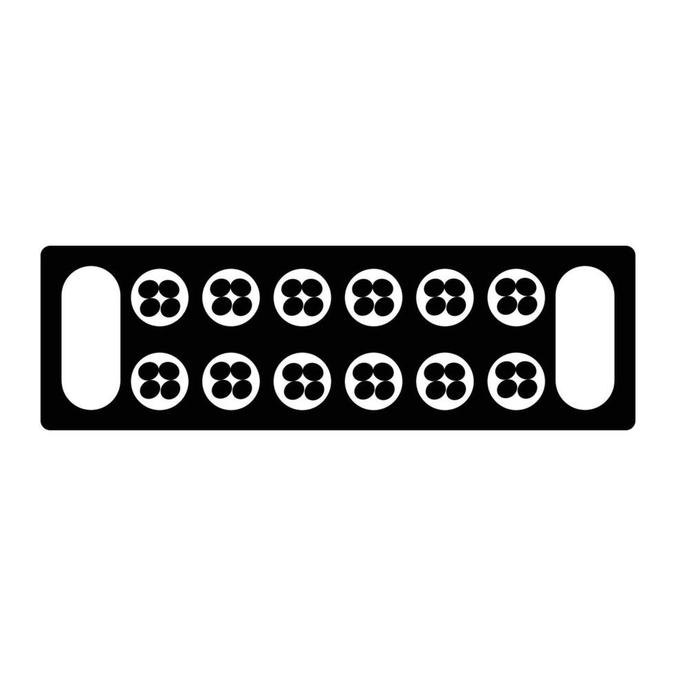 Mancala Traditional Board Game Silhouette. Black and White Icon Design Elements on Isolated White Background vector